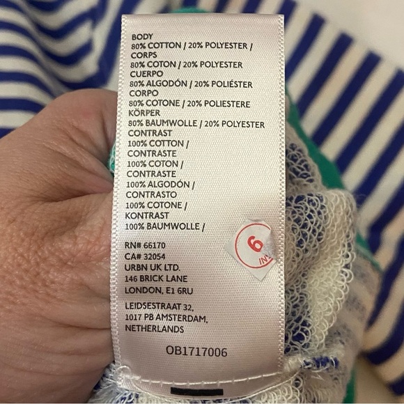 New! Free People Classic stripe pullover Blue White Sweatshirt M 2354 - Picture 9 of 10